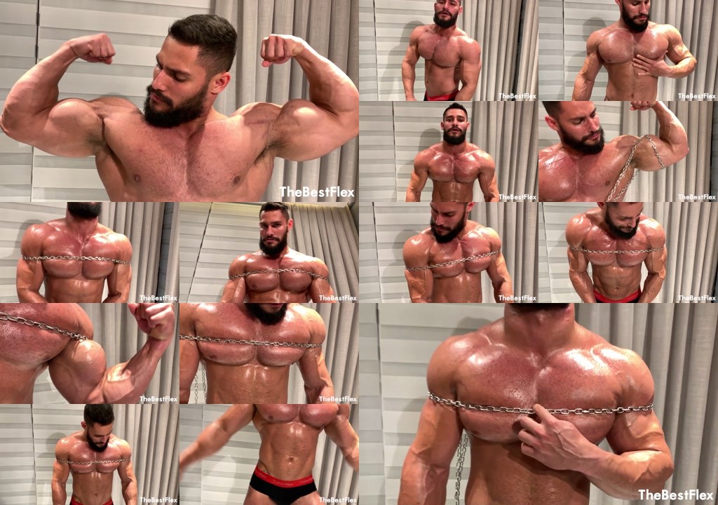 TheBestFlex - Airon - Oiled Up And Chained Up Muscle Power 1080. 